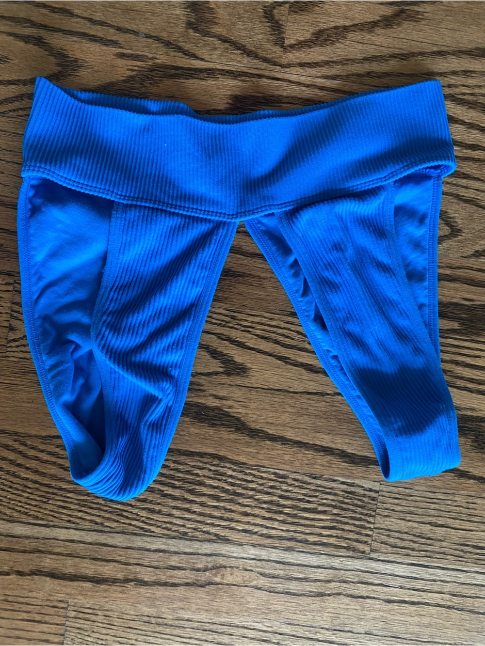 Blue Ribbed Sports Bra - Picture 2 of 3